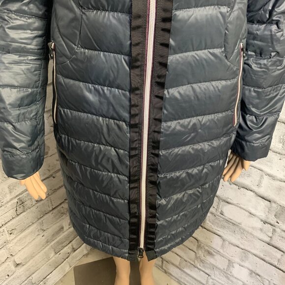 Lululemon Down Puffer Coat Liner 4 Black Hooded Athleisure Long Jacket - Picture 3 of 16